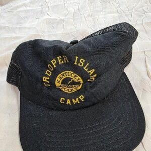 Vintage New Era Kentucky State Police Trooper Island Camp Trucker Hat Snapback